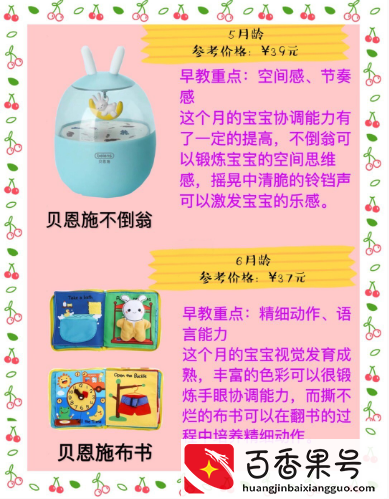 宝宝各月龄玩具推荐表