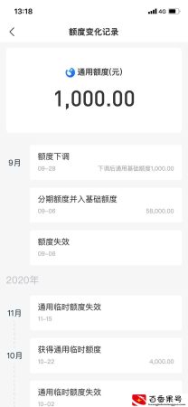 花呗额度突然降到1000咋回事