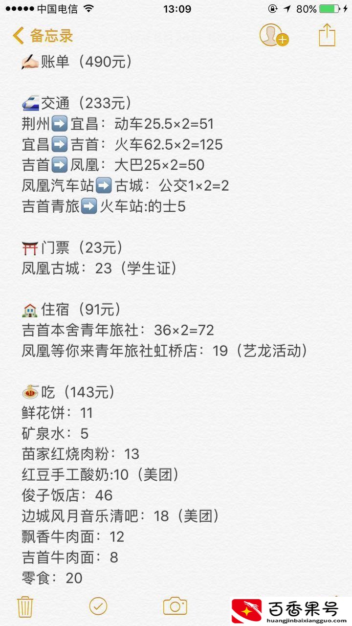 两个人去凤凰古城需要多少钱