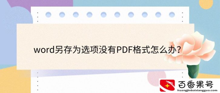 word另存为选项没有pdf格式